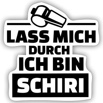 Schiri - Sticker Größe S (10 x 10 cm) - Mattweiß - Vorne