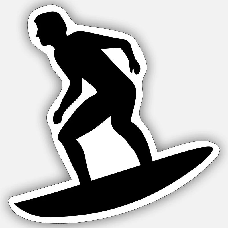 Surfen - Sticker Größe S (10 x 10 cm) - Mattweiß