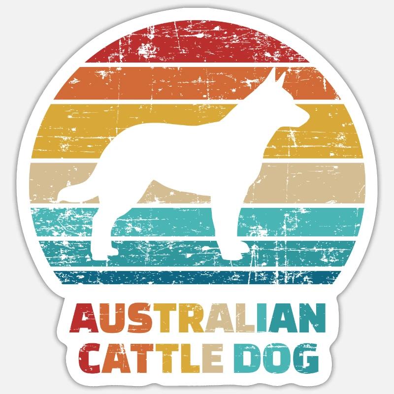 Cattledog australien - Sticker taille S (10 x 10 cm) - blanc mat