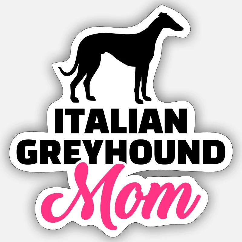 Italian Greyhound - Sticker taille S (10 x 10 cm) - blanc mat