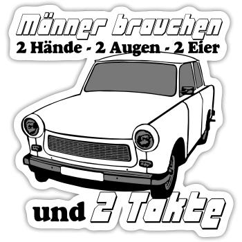  , DDR , 2 Hände 2 Augen 2 Eier 2 Takte (25 - Sticker Größe S (10 x 10 cm) - Mattweiß - Vorne
