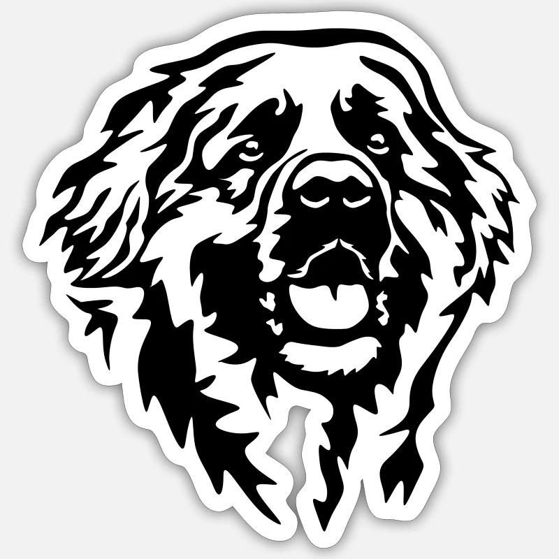 Leonberger head - Sticker size S (10 x 10 cm) - white matte