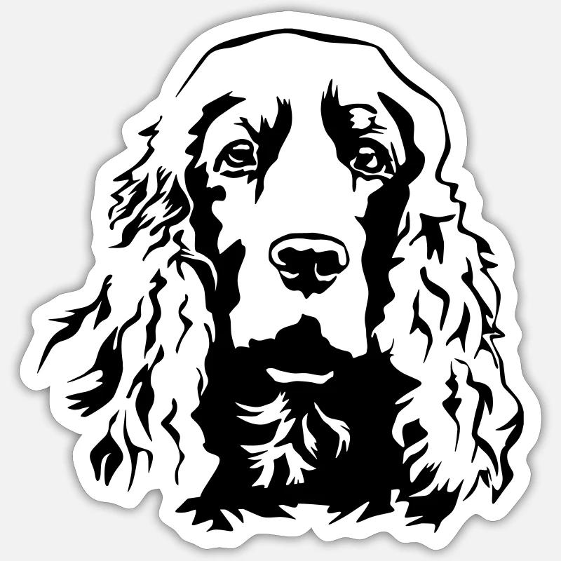 Cocker Spaniel Kopf - Sticker Größe S (10 x 10 cm) - Mattweiß