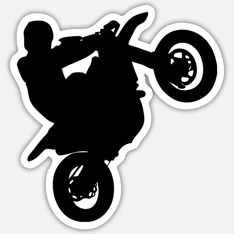 Supermoto - Supermotard - Sticker size S (10 x 10 cm) - white matte