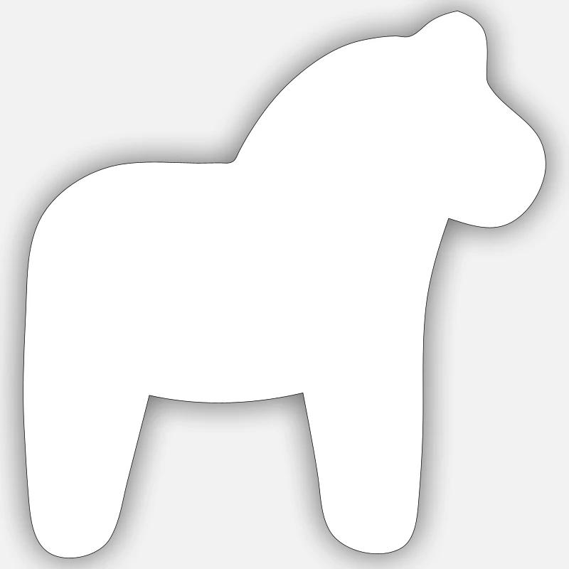 Dalapferd Dalarnapferd Typisch Schwedisch Symbol - Sticker Größe S (10 x 10 cm) - Mattweiß