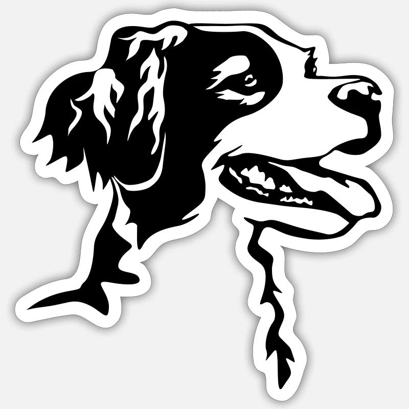 Epagneul Breton head - Sticker size S (10 x 10 cm) - white matte