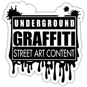 Underground graffitis flex - Sticker taille S (10 x 10 cm) - blanc mat - Devant