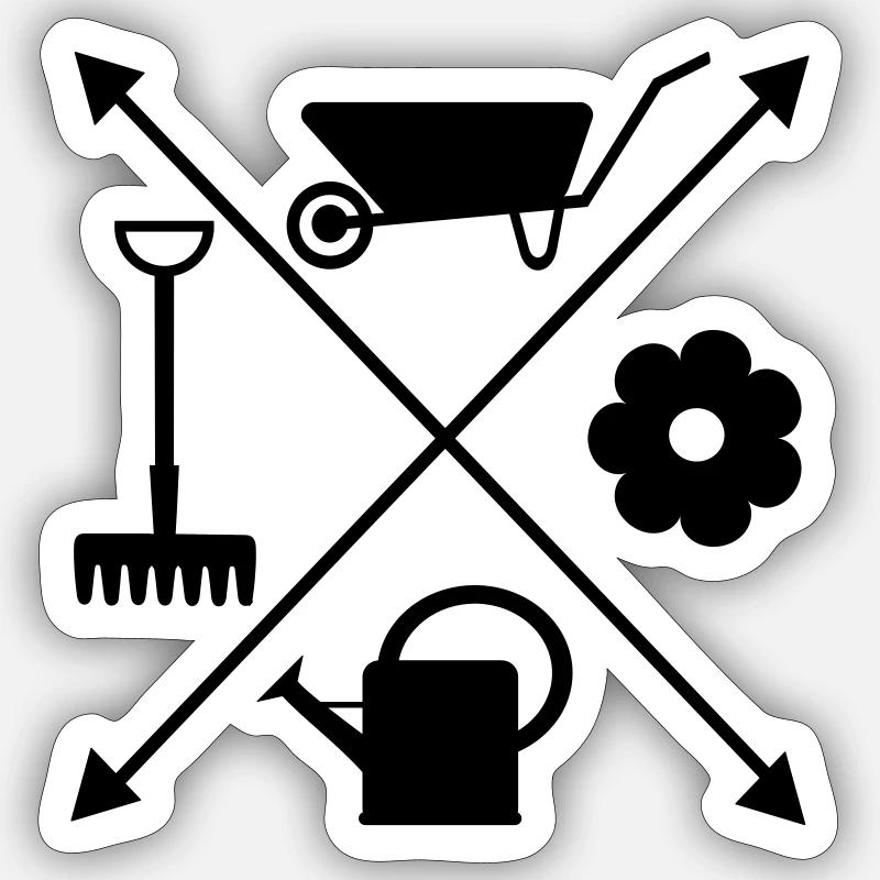 gartenkreuz2 - Sticker taille S (10 x 10 cm) - blanc mat