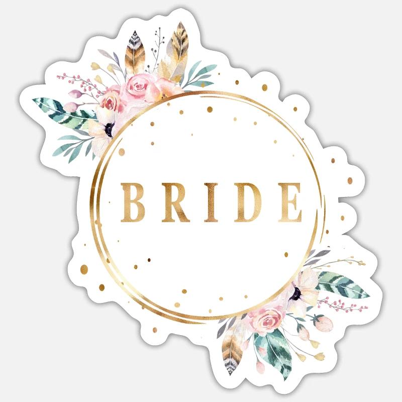 boho_bride - Sticker Größe S (10 x 10 cm) - Mattweiß