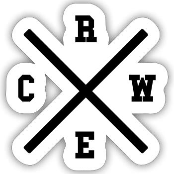 CREW x - Sticker Größe S (10 x 10 cm) - Mattweiß - Vorne