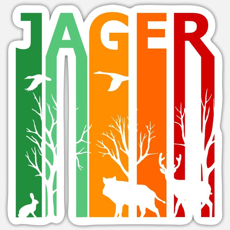 Chasseur chasseur - Sticker taille S (10 x 10 cm) - blanc mat