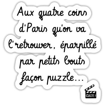 Éparpillé façon puzzle ! Les Tontons Flingueurs - Sticker taille S (10 x 10 cm) - blanc mat - Devant