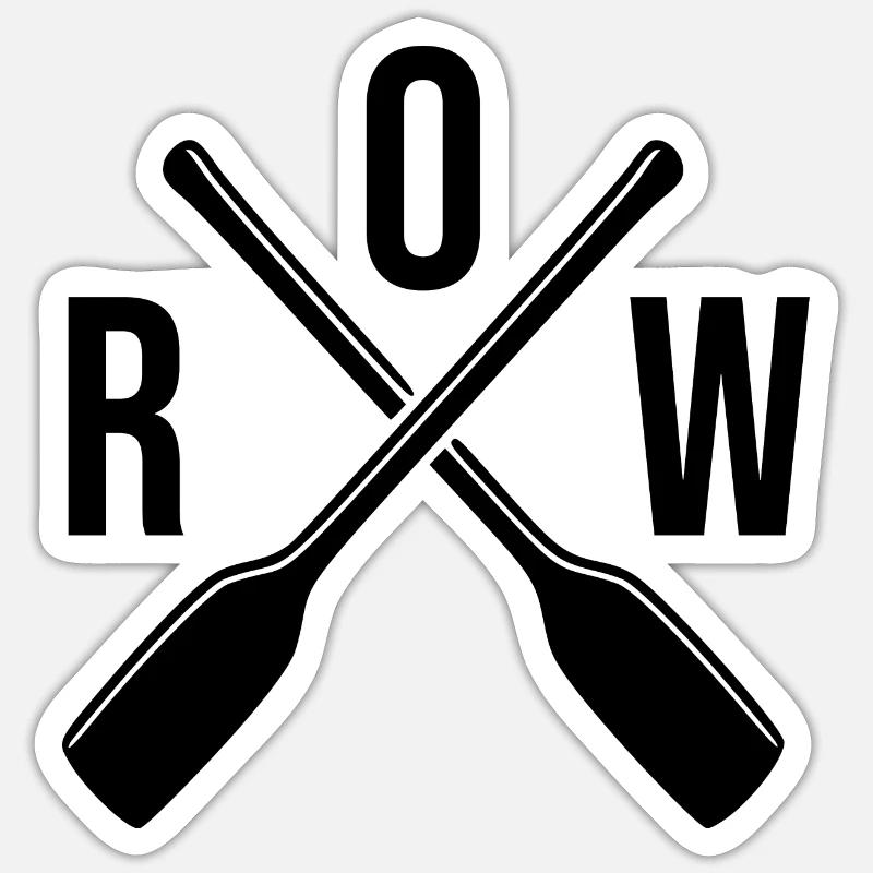 Rowing row paddles - Sticker size S (10 x 10 cm) - white matte