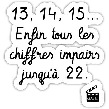 Kaameløtt - Réplique Culte - Citation Perceval - Sticker taille S (10 x 10 cm) - blanc mat - Devant