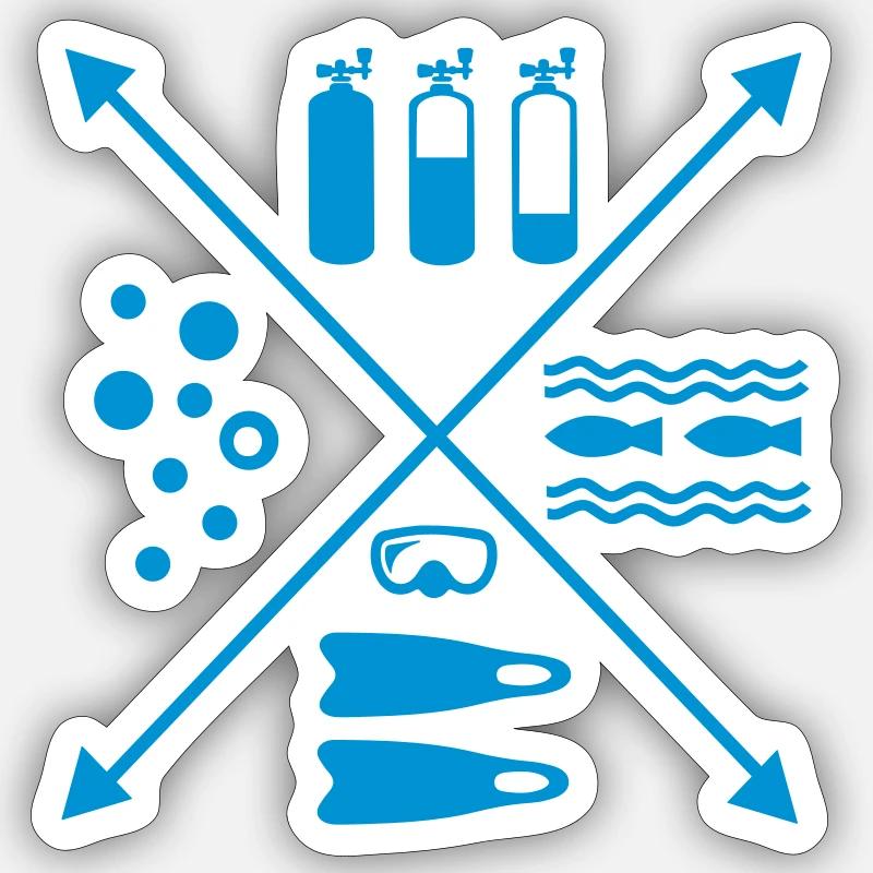 plonger - Sticker taille S (10 x 10 cm) - blanc mat