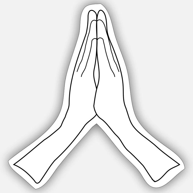 Hands folded, customizable Sticker size S (10 x 10 cm)