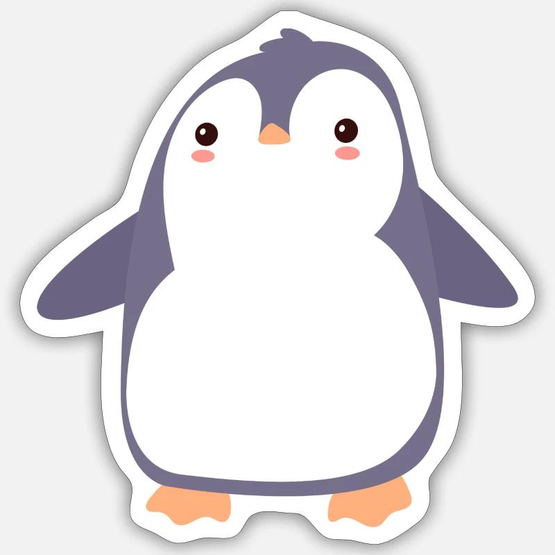 Pingouin mignon Sticker taille S (10 x 10 cm)