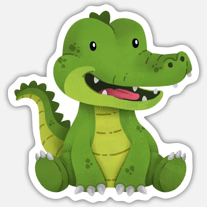 crocodile - Sticker size S (10 x 10 cm) - white matte