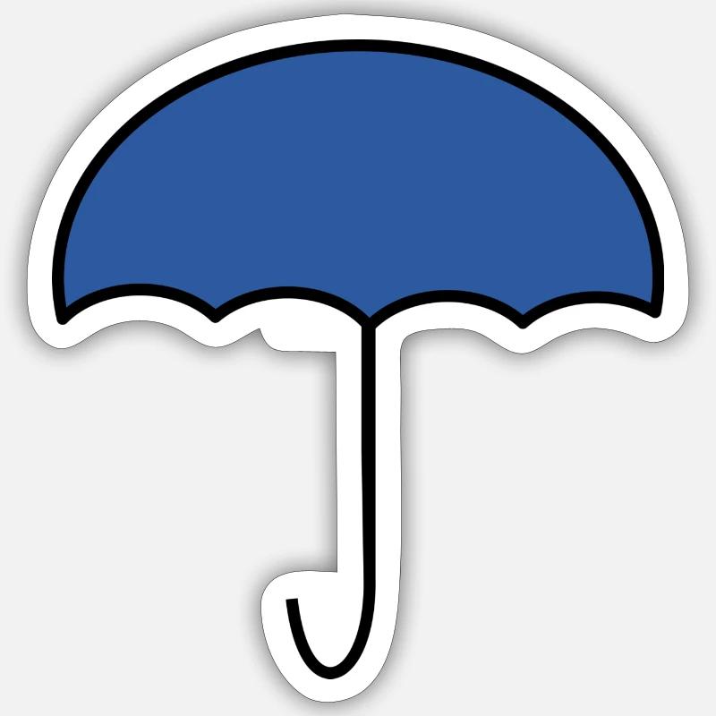 Regenschirm - Sticker Größe S (10 x 10 cm) - Mattweiß