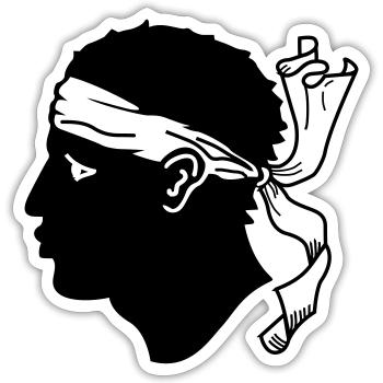 Head of Corsican Moor - Sticker size S (10 x 10 cm) - white matte - Front