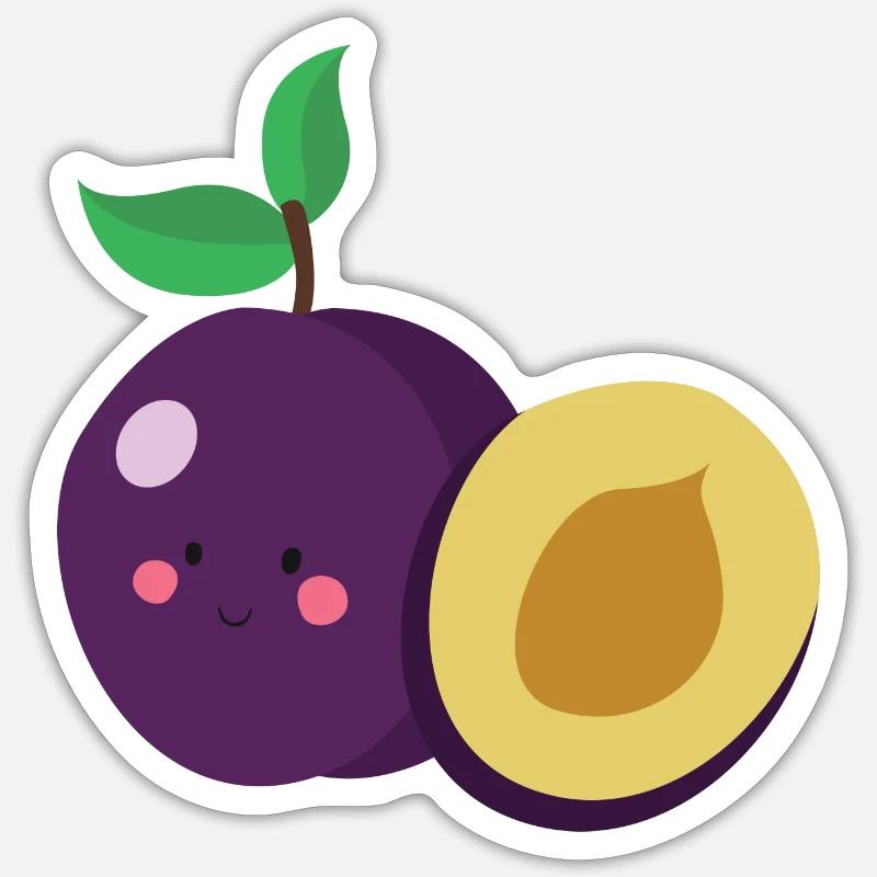 plum - Sticker size S (10 x 10 cm) - white matte
