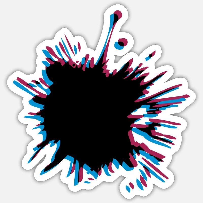 3D blob splashes - Sticker size S (10 x 10 cm) - white matte