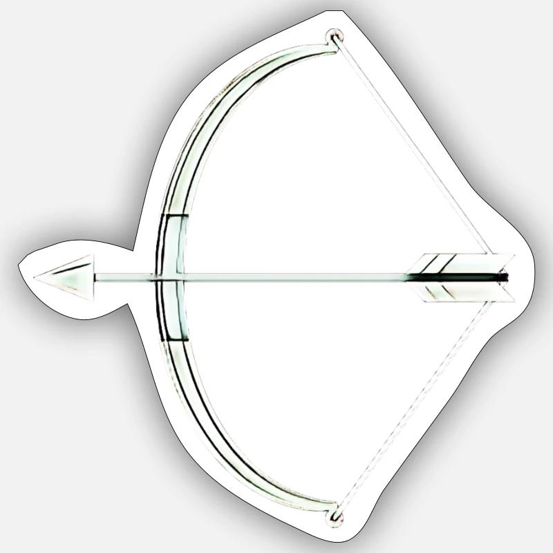 Pfeil und Bogen Bogenschütze Sticker Größe S (10 x 10 cm)