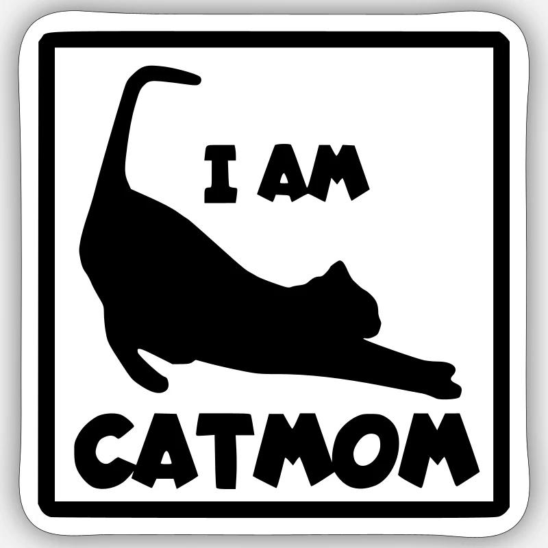 Ich bin eine Katzenfrau und Mutter # Sticker Größe S (10 x 10 cm)