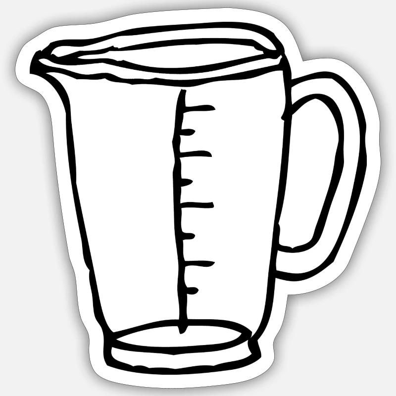 Messbecher - Sticker Größe S (10 x 10 cm) - Mattweiß