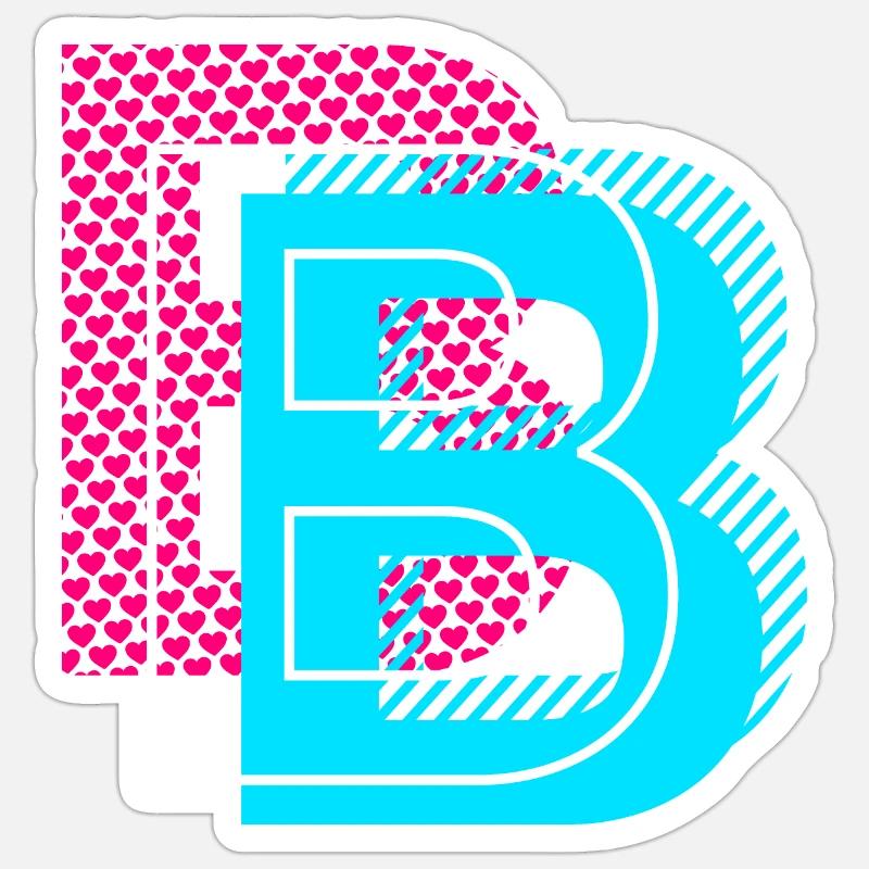 Lettre initiale B Sticker taille S (10 x 10 cm)
