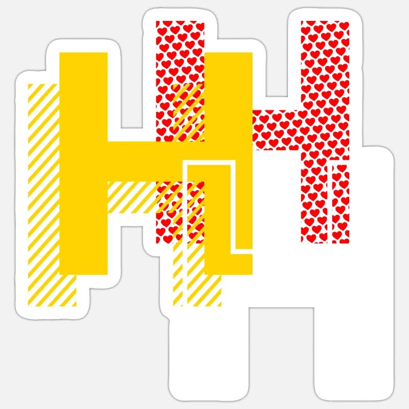 H h h - Sticker size S (10 x 10 cm) - white matte