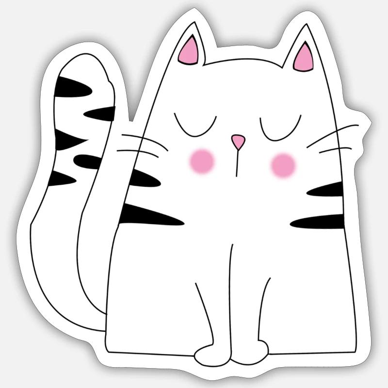 Chat mignon Sticker Sticker taille S (10 x 10 cm)