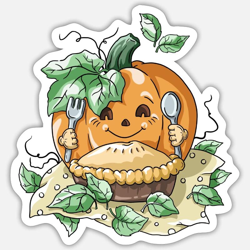 Citrouille d'Halloween Sticker taille S (10 x 10 cm)