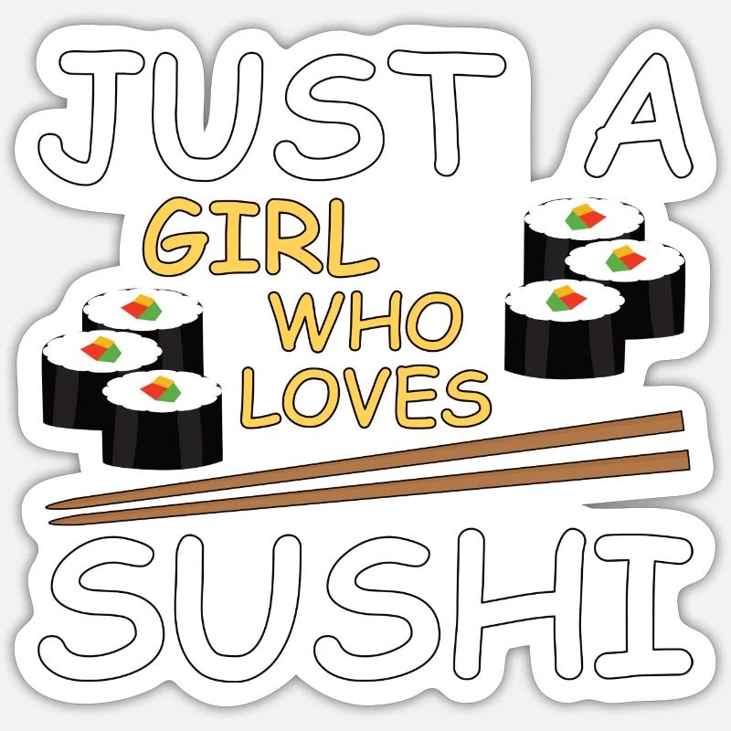 Sushi - Sticker taille S (10 x 10 cm) - blanc mat