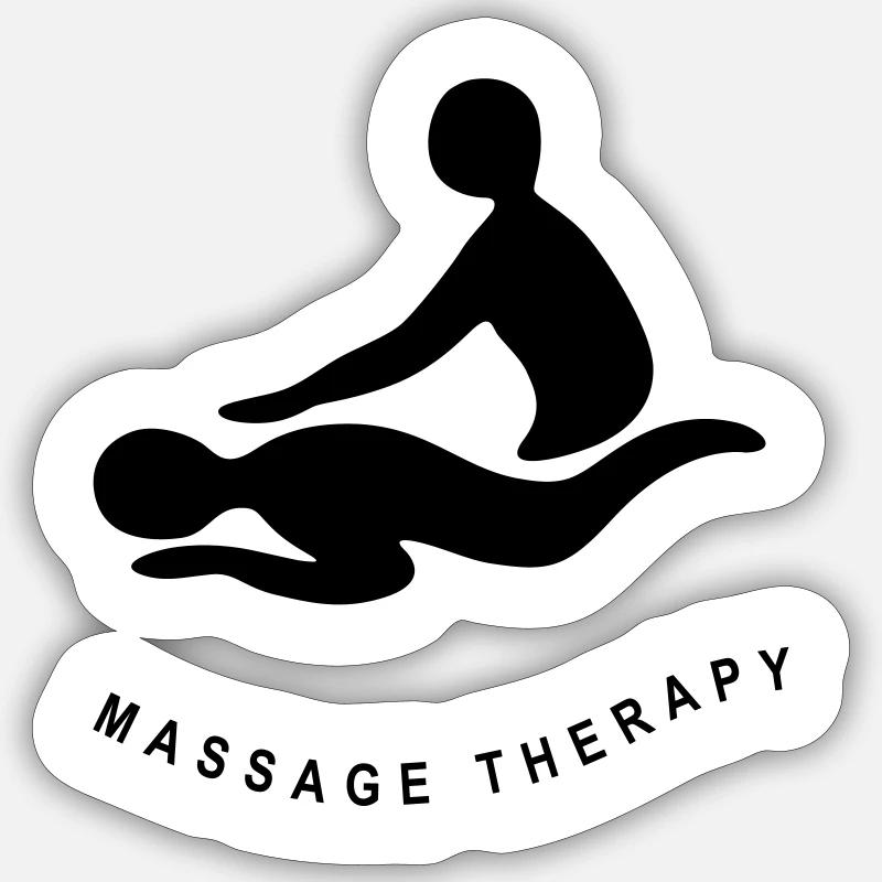 MASSAGE THERAPY - Sticker size S (10 x 10 cm) - white matte