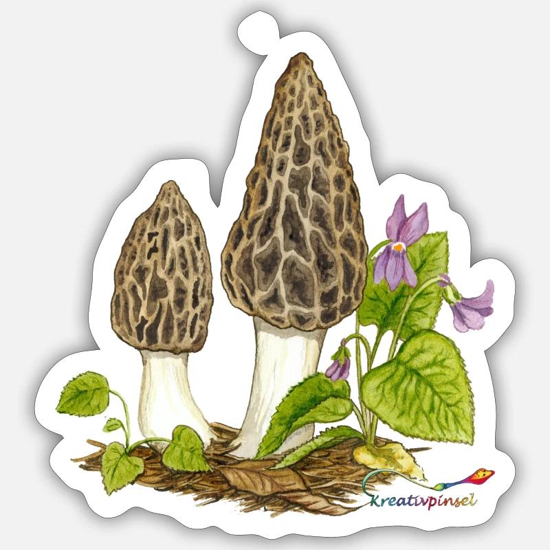 Pointed morel Sticker size S (10 x 10 cm)