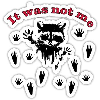 Racoon/Waschbär - Sticker Größe S (10 x 10 cm) - Mattweiß - Vorne