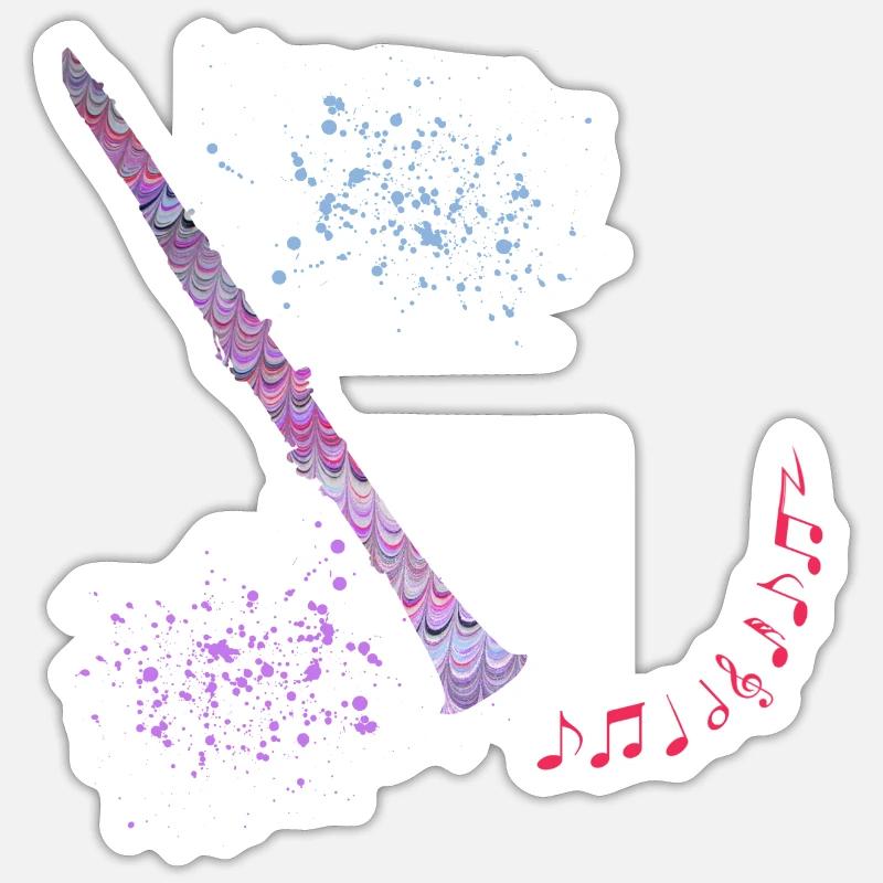 clarinet e 62 - Sticker size S (10 x 10 cm) - white matte