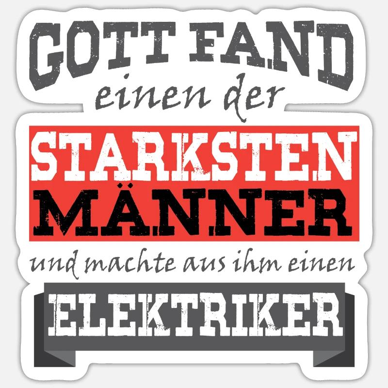 Elektriker - Coole deutsche Elektro-Geschenkidee - Sticker Größe S (10 x 10 cm) - Mattweiß