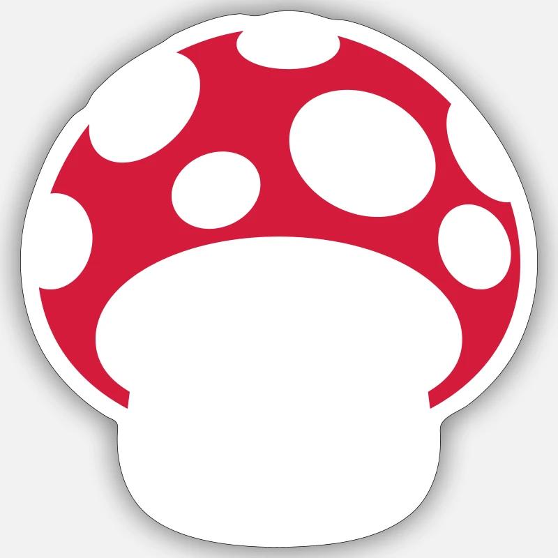 Petit champignon mignon - Sticker taille S (10 x 10 cm) - blanc mat