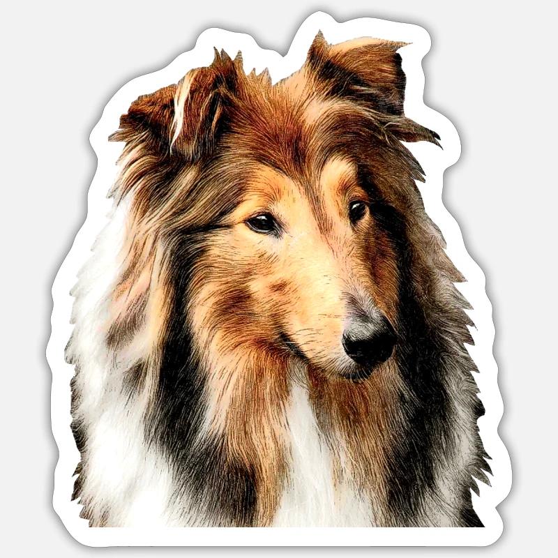 Collie - Tarra koko S (10 x 10 cm) - mattavalkoinen