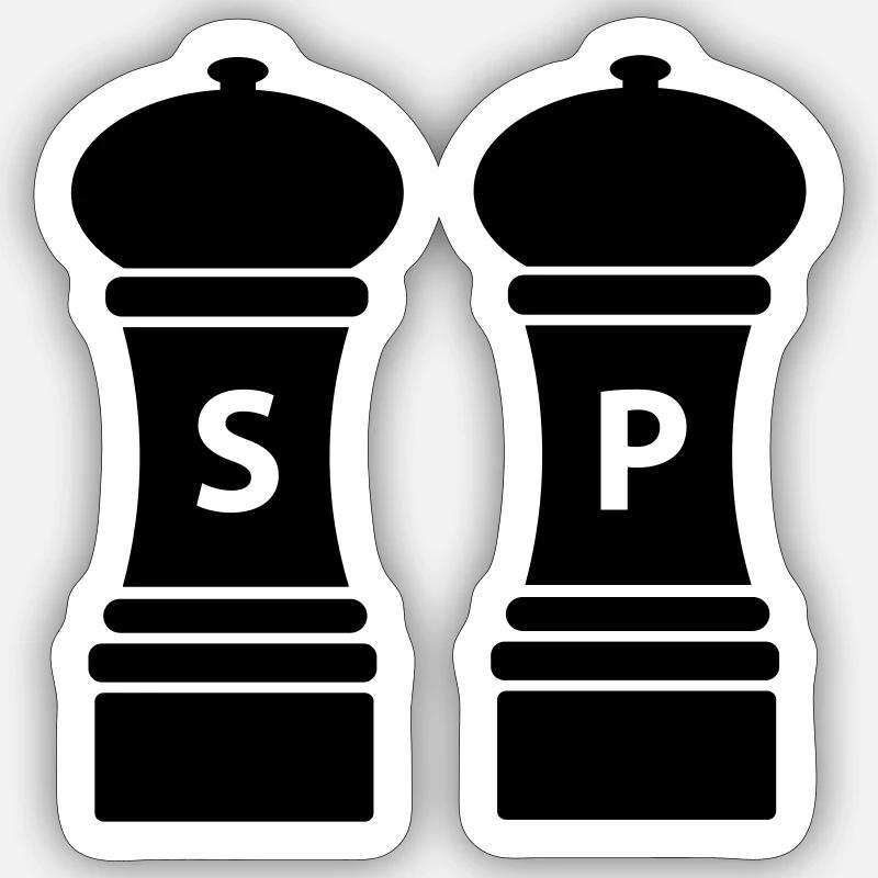Hobbykoch Geschenkidee Salz und Pfeffer Sticker Größe S (10 x 10 cm)