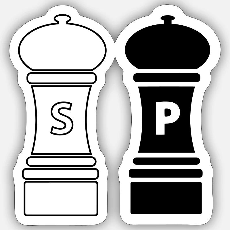 Cooking gift idea salt and pepper shaker Sticker size S (10 x 10 cm)