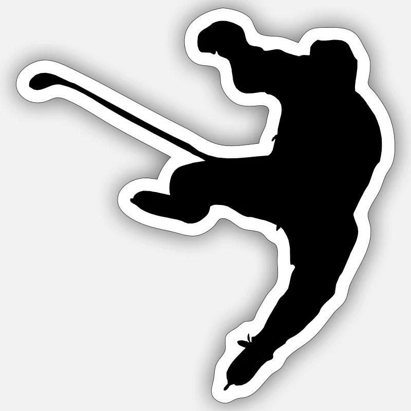 ice hockey shadow image logo Sticker size S (10 x 10 cm)