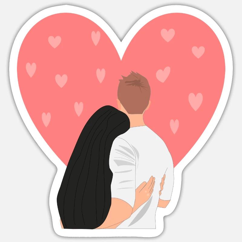 Romantisches Paar Sticker Größe S (10 x 10 cm)