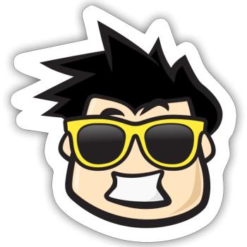 Cool gamer kid with sunglasses - Sticker size S (10 x 10 cm) - white matte - Front