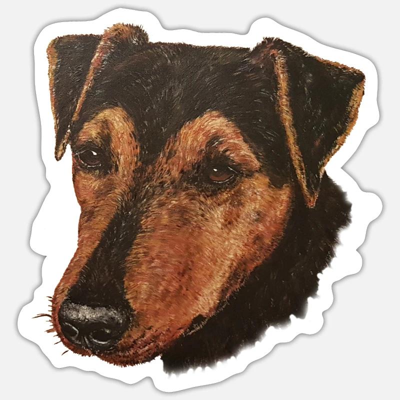 Jagdterrier Portrait - Sticker size S (10 x 10 cm) - white matte