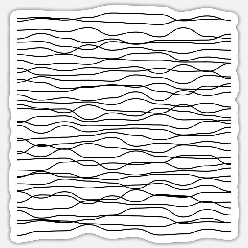abstract waves - Sticker size S (10 x 10 cm) - white matte