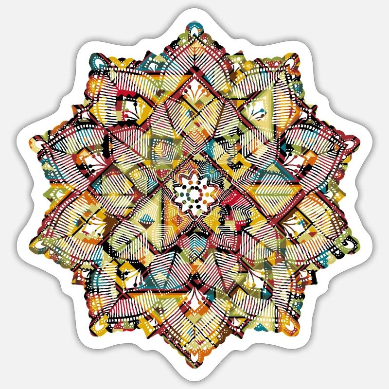 Mandala - Sticker Größe S (10 x 10 cm) - Mattweiß