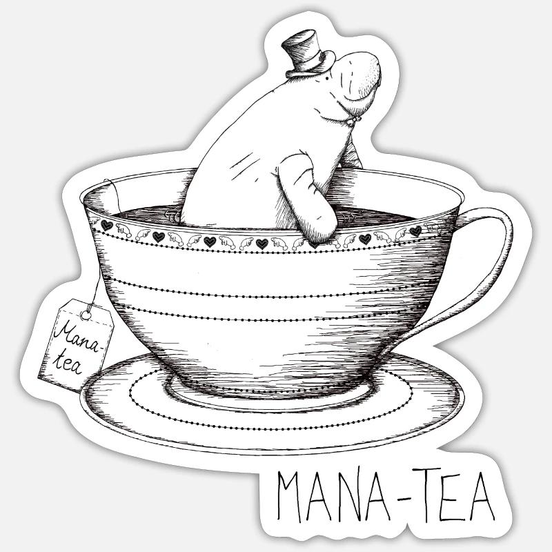 Manatea - Sticker Größe S (10 x 10 cm) - Mattweiß